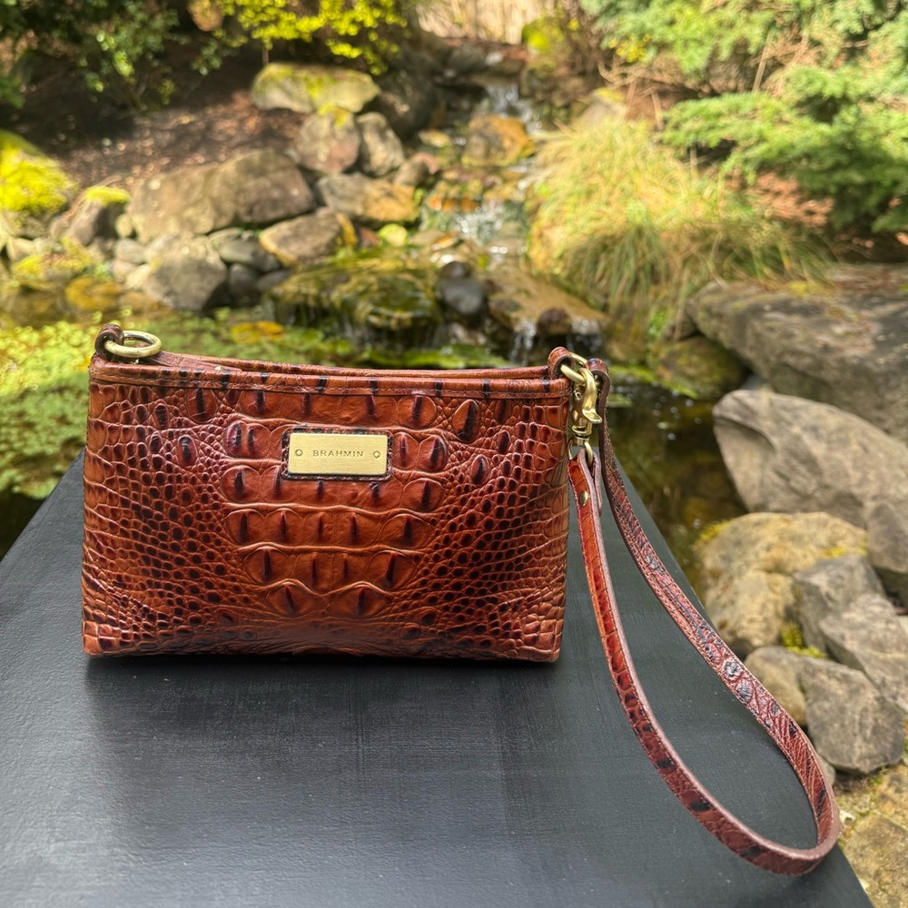 Brahmin Leather Melbourne Pecan Anytime Mini Handbag - Picture 3 of 15